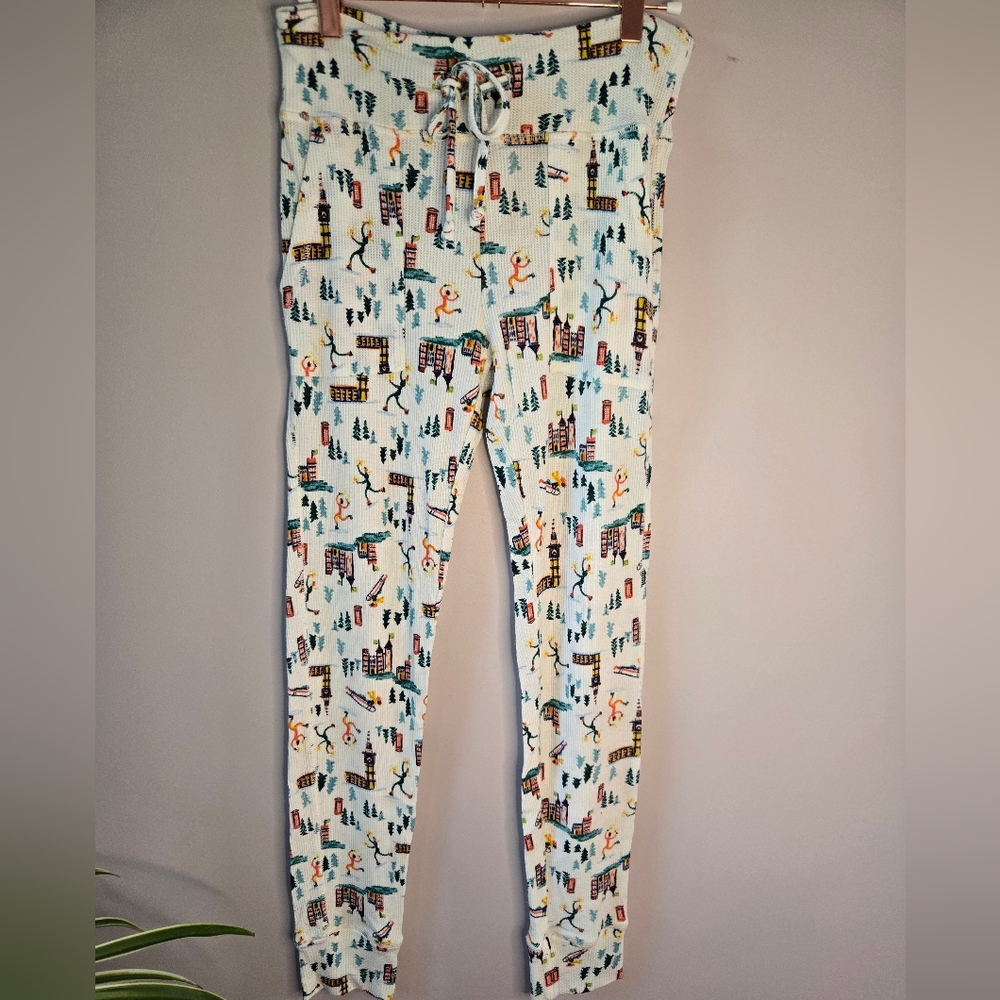 ​🎡 Wanderlust & Waffles Pajama Joggers Med